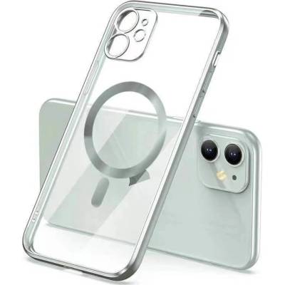 Púzdro SES MagSafe silikonové Apple iPhone 13 Pro Max - strieborné