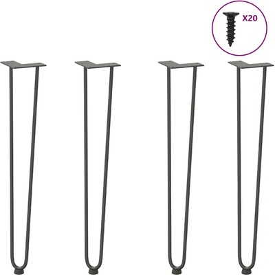 Omaxi 955914 Vlásenkové nohy pro konzolové stolky 4 ks antracitové 72 cm masivní ocel