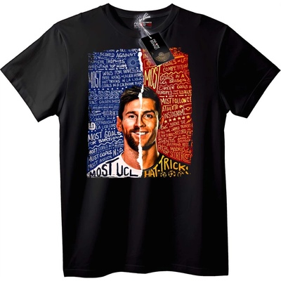 NOONEBRAND Тениска постижения на футболна легенда - 7XL, Black