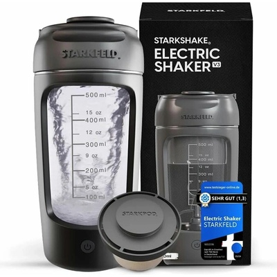 STARKFELD Přenosný elektrický shaker na protein 650 ml, šedý