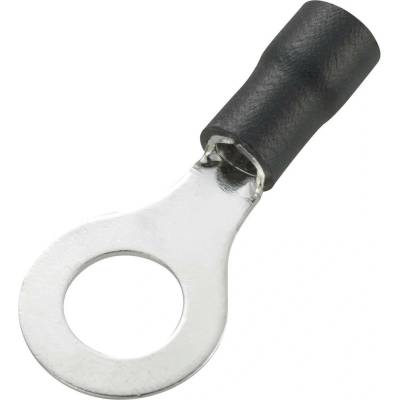 TRU COMPONENTS 738266 guľaté káblové oko Prierez=4 mm² Ø otvoru=4.2 mm čiastočne izolované čierna 50 ks