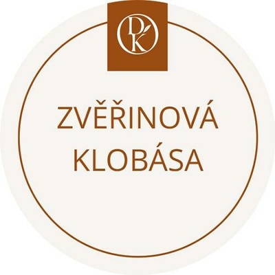 Davídkovo koření Etiketa Zvěřinová klobása béžová průměr 4,5 cm 1 ks