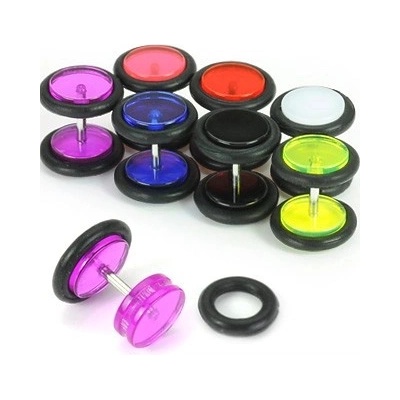Šperky eshop Fake UV plug do ucha W43.22 Červená