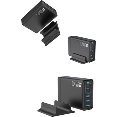 BlackBird BH1669 Променливотоково зарядно устройство с 3 USB+3 гнезда Type-C 135W, PD бързо зарядно устройство, ЧЕРНО (BH1669)