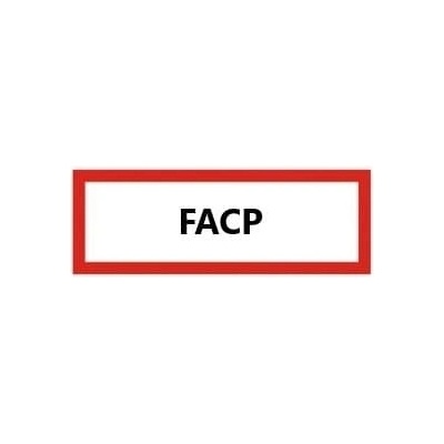 Bezpečnostní požární značení, ''FACP'' – luminiscenční hliníkový kompozit, 297×105 mm