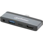 Manhattan 190404, usb-c pd към hdmi 4-в-1, за пътуване за таблет, телефон и лаптоп, 4k (manhattan-190404)
