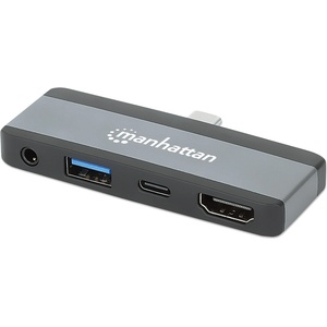 Manhattan 190404, usb-c pd към hdmi 4-в-1, за пътуване за таблет, телефон и лаптоп, 4k (manhattan-190404)