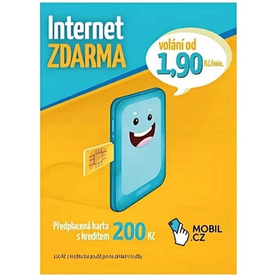 Mobil.cz předplacená SIM 200 Kč