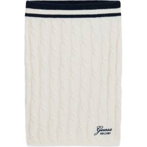 GUESS Детска плетена пола Guess Cable-Knit - Екрю и тъмносин кант