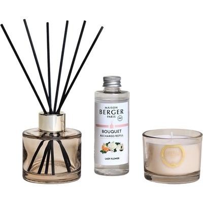 Maison Berger Paris Eternity Duo Mini арома дифузер и свещ, аромат Lady Flower, 3 ел (7836)