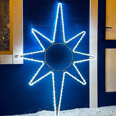 DecoLED LED svetelná hviezda na vrchol stromu 80 x 120 cm ľadovo biela