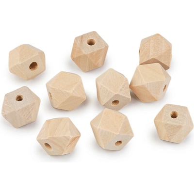 Prima-obchod Dřevěné korálky nelakované 15x15 mm, barva přírodní