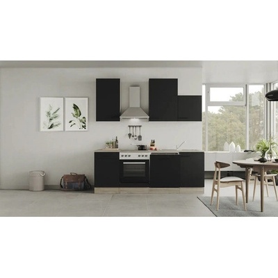 Flex Well Capri 220 cm farba čela matne čierna farba korpusu divoký dub