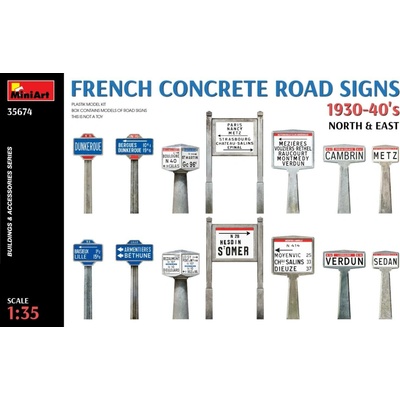 MiniArt French Concrete Road Signs 1930 40's North & East 1:35