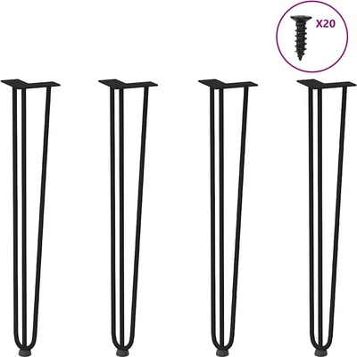 Omaxi 956096 Vlásenkové nohy pro konzolové stolky 4 ks černé 72 cm masivní ocel