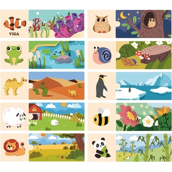 Image 1 of Viga Toys Дървен образователен пъзел Viga - Моят дом, 20 части (44675)