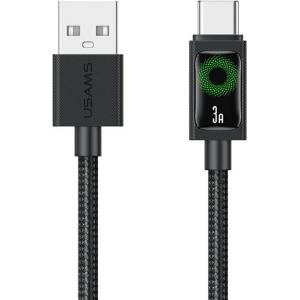 USAMS Кабел USAMS U92 18W за USB-C и USB-A 1.2m, черен (Usa001731)