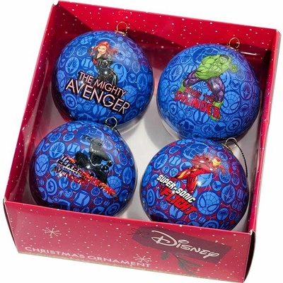 KURT ADLER Marvel SET Avengers vianočné ozdoby modré 4 ks
