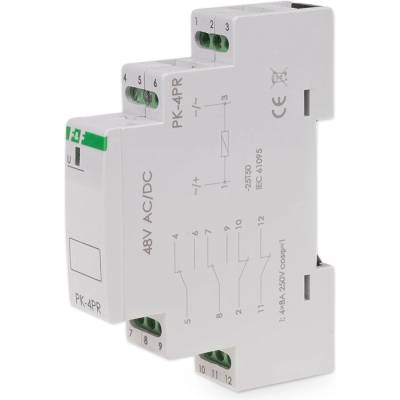 PK-4P/48PR - Elektromagnetické pomocné relé, 48V, 8A, 2x NO/NC + 2x NO