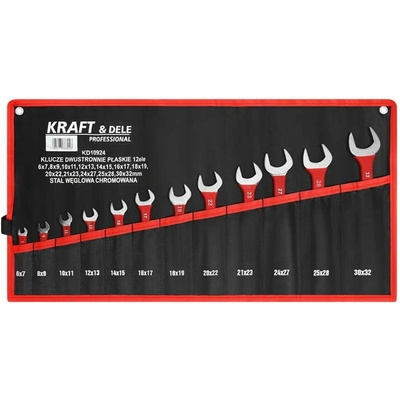Kraft & Dele Sada oboustranných plochých klíčů 12 ks 6–32 mm KD10924