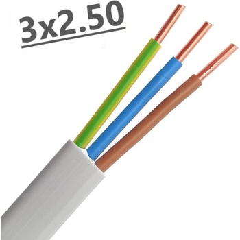 UltraLux Плосък безмостов кабел 3x2.5 mm2 (ПВВ-Б1); 220/380V (няма)