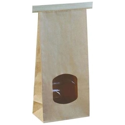 COpack - Papírový sáček s okénkem se zavíráním (7,2x11,5x24,6 cm) (400 ks)