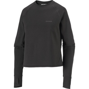 Salomon Дамски поларен пуловер Salomon Women's Sntial Lightwarm Crew Neck Fleece jumper - Deep Black - размер XL (105-7598-0115)