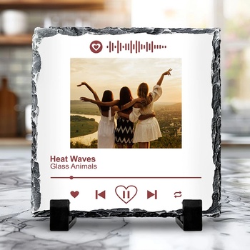 Art gift Скална плоча със снимка и код на Spotify