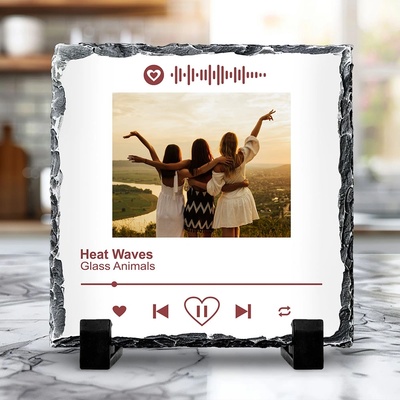 Art gift Скална плоча със снимка и код на Spotify