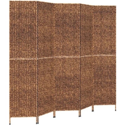 vidaXL Paraván 205 × 180 cm vodní hyacint hnědý 5panelový 355198