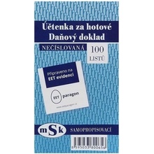MSK 65 Účtenka za hotové nečíslovaná NCR