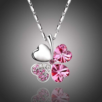 Sisi Jewelry Náhrdelník Swarovski Elements čtyřlístek pro štěstí NH1074-N9554-4
