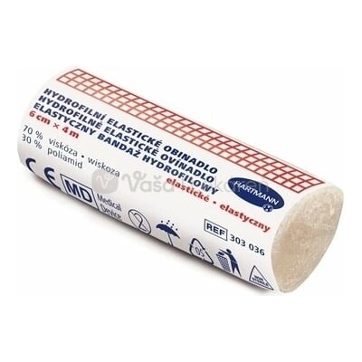 Hartmann Hydrofilné elastické nesterilné ovínadlo 6 cm x 4 m 1 fixačný obväz