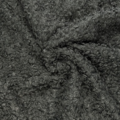 Kabátovina s vlnou Curly Boucle - Zelená tmavá