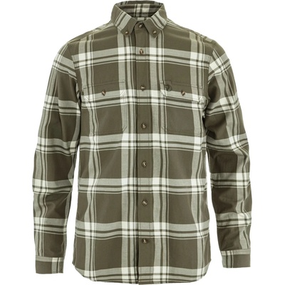 Fjällräven Мъжка риза с копчета Fjällräven Övik Lite Flannel Shirt - Laurel Green / Chalk White (033-3162-0213)