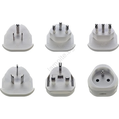 Solight PA20 - Универсален адаптер за пътуване със сменяеми приставки 100-250V (SL0241)