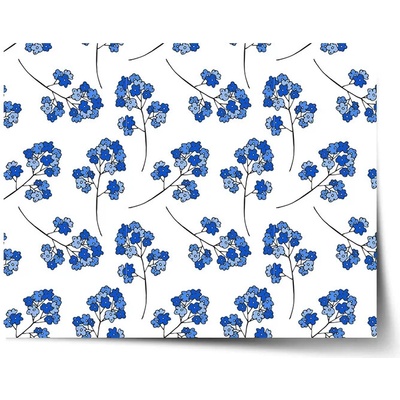 Sablio Plakát Modré kvítí - 120x80 cm Varianta: Sablio Plakát Modré kvítí - 90x60 cm – Zboží Mobilmania