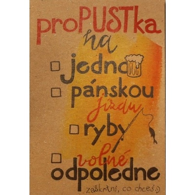 Přáníčko BeBechy - A6 - recyklovaný papír - Propustka