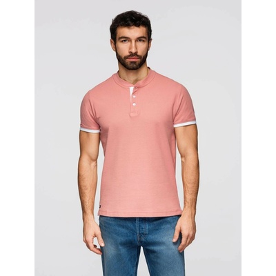 Ombre Clothing pánské tričko s límečkem Phukzon růžová