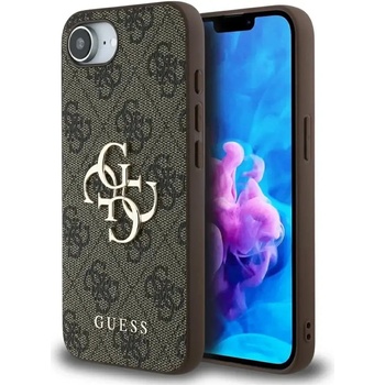 GUESS Калъф Guess 4G с голямо лого за iPhone 16e - кафяв (3666339453626)