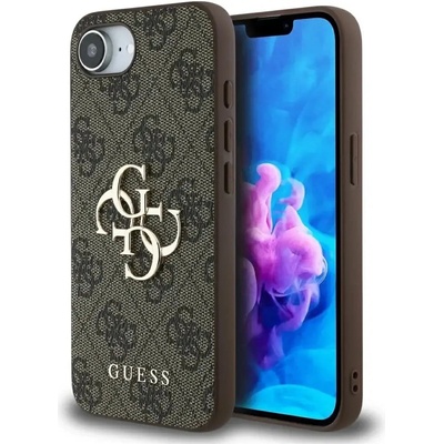 GUESS Калъф Guess 4G с голямо лого за iPhone 16e - кафяв (3666339453626)