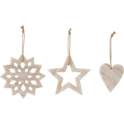 Bloomingville Dekorační ozdoby SET 3ks P.9.5cm mramor – Zbozi.Blesk.cz