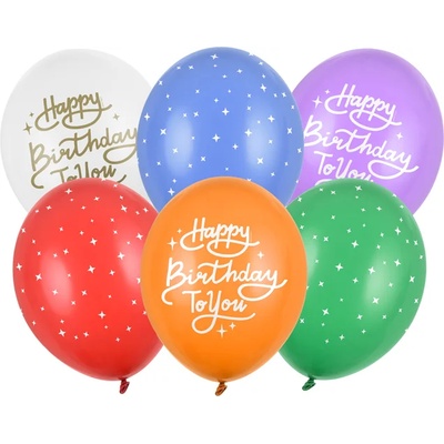 PartyDeco Латексови балони - Happy Birthday To You Mix 6 бр
