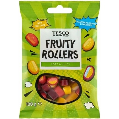 Tesco Fruity Rollers želé cukríky s ovocnými príchuťami 100 g