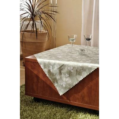 Polášek Ubrus teflon tisk 5537-3 Šedá 100% polyester květiny 50x100 květiny 140x260 oválcm 100% polyester