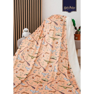 MKLuzkoviny.cz deka mikroplyš Harry Potter Meruňková 150x200