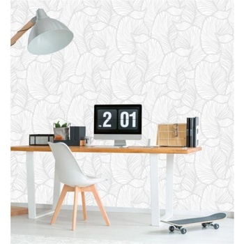 DIMEX ART s. r. o Луксозна флизелинова тапета бяла мозайка от листа