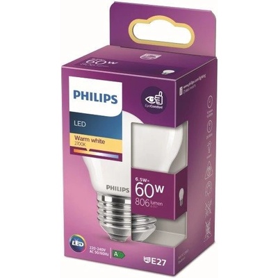 Philips LED žárovka , P45, E27, 6,5 W, 806 lm, 2700 K