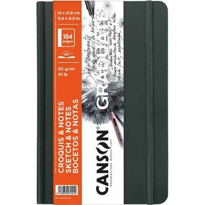 Canson Graduate Art Book skicár v pevnej väzbe 90 g/m² 184 listov 14 x 21,6 cm Dark Grey