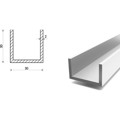 Hliníkový U profil 30x30x30x2